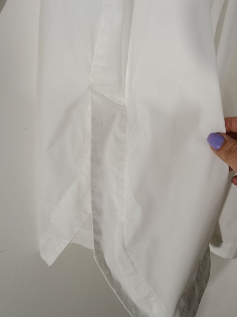 J. Jill White Shirt Collection Medium White Pleated Button Front Tunic Blouse - Picture 6 of 8